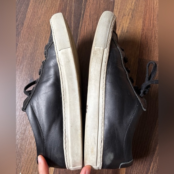 Woman By Common Projects Black Solid Leather Low Top Sneaker Achilles Sz 6 36 - Picture 7 of 9